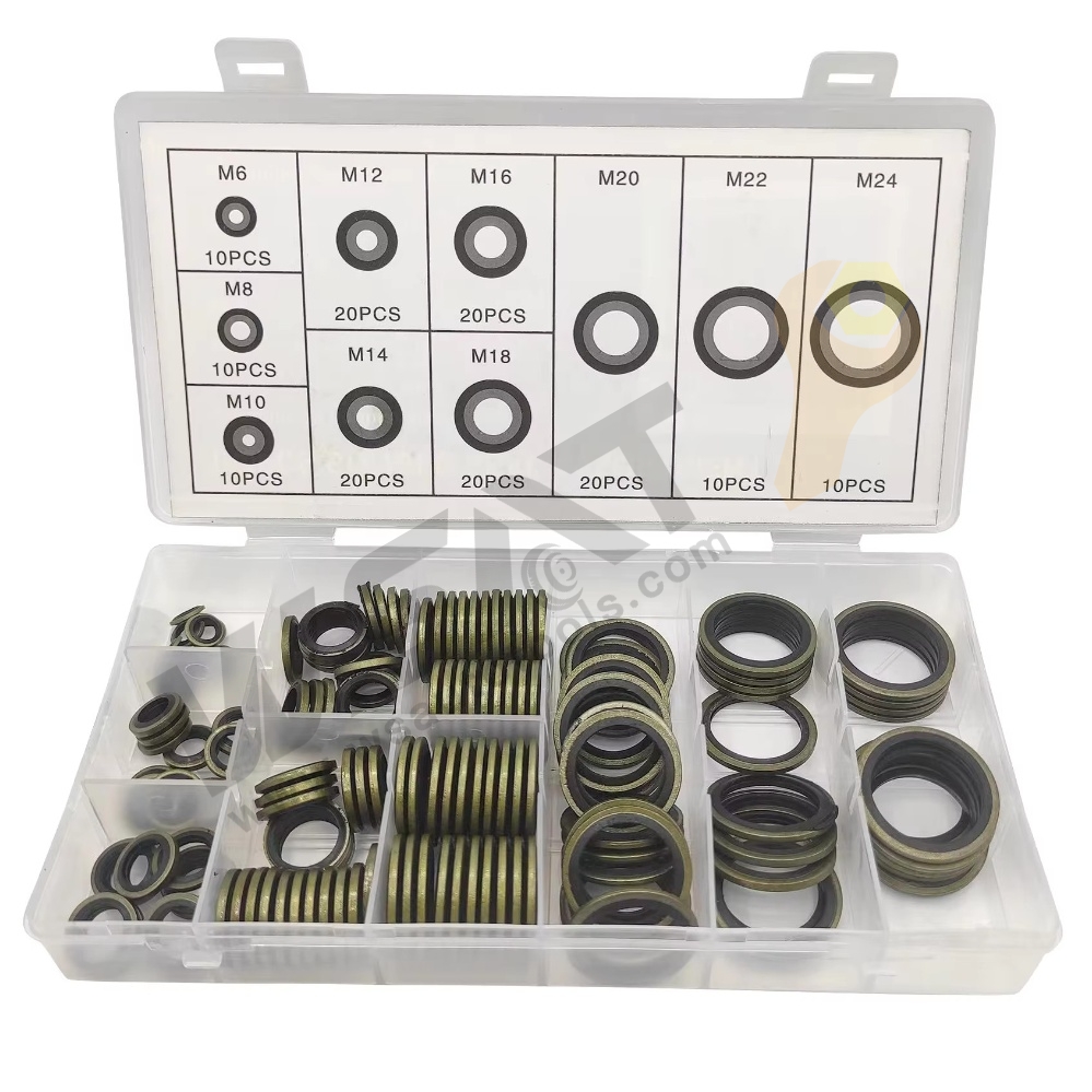 150PC 10 Sizes Assortment Hydraulic Hose Bonded Seal Dowty Washer