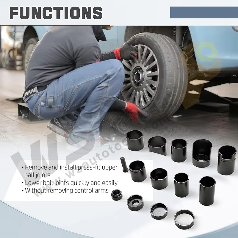 14pcs Master Ball Joint Service Adapter Set Compatible for Ball Joint Replacement and Repair