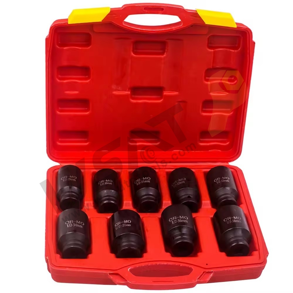 9PCS 1/2” Deluxe Axle Nut Socket Set Kit For removal or installation of Axle Nut Impact Socket Set