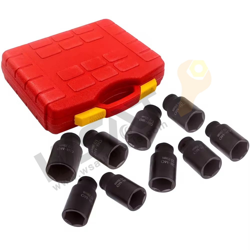 9PCS 1/2” Deluxe Axle Nut Socket Set Kit For removal or installation of Axle Nut Impact Socket Set