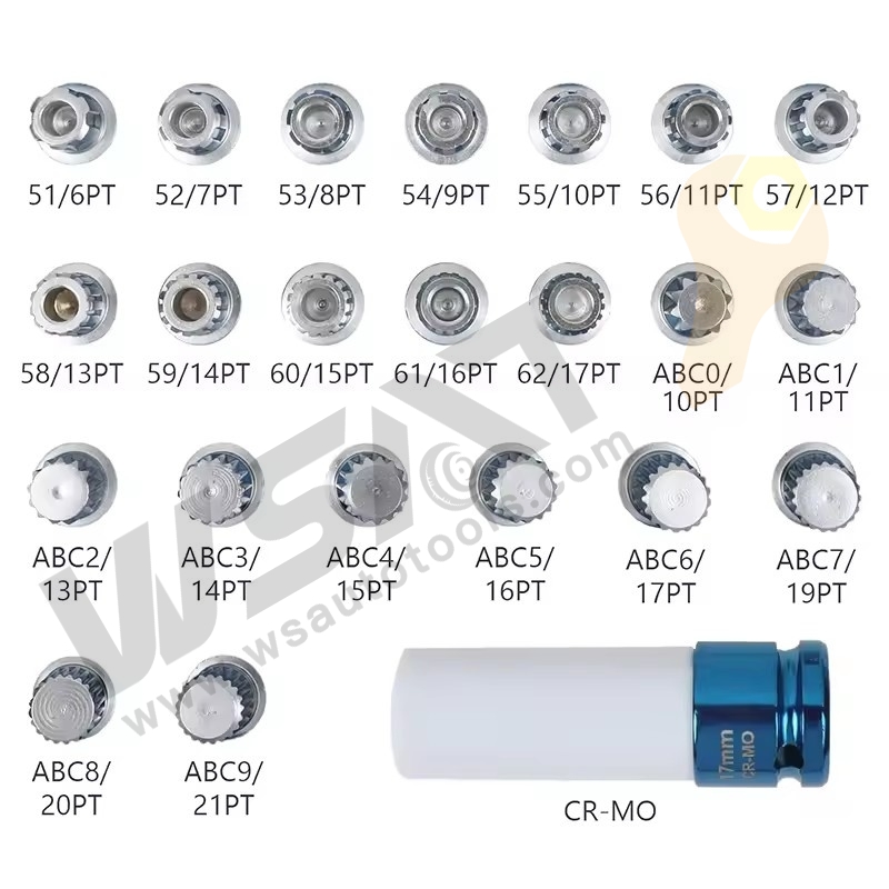 23PCS Wheel Lock Lug Nut Remover Kit Automotive Wheel Anti-Theft Screw Removal Key Socket Set with Adapter Compatible with VW