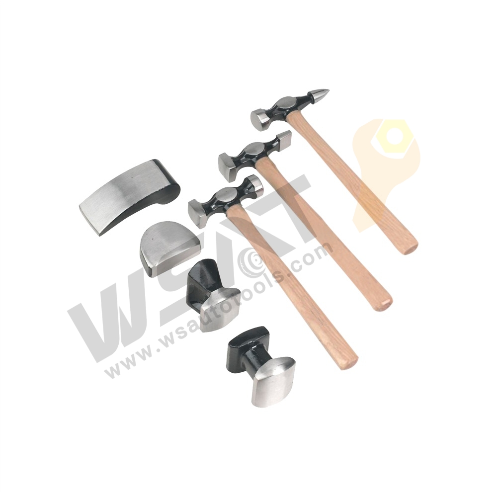 7pc Auto Body Repair Kit(Top grade) - Hickory wooden handle