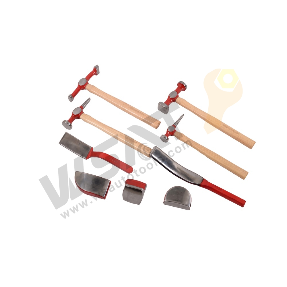 9pc Auto Body Repair Kit - Hickory wooden handle