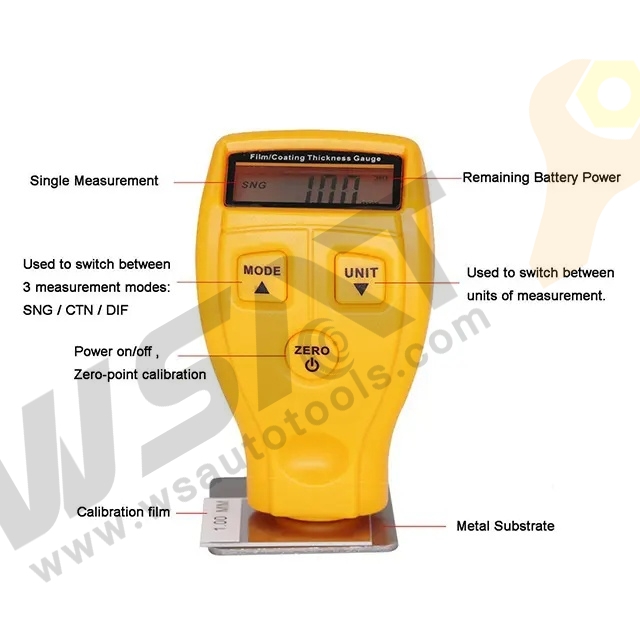 Film/Coating Thickness Gauge Digital Thickness Meter Tester