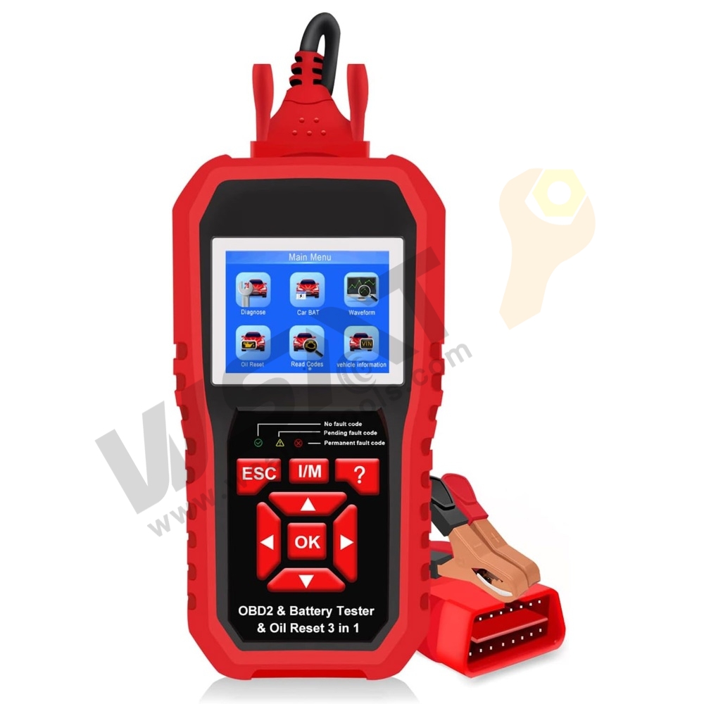 3 in 1 Battery Tester & Oil Service Light Reset & OBD2 Scanner Diagnostic Tool