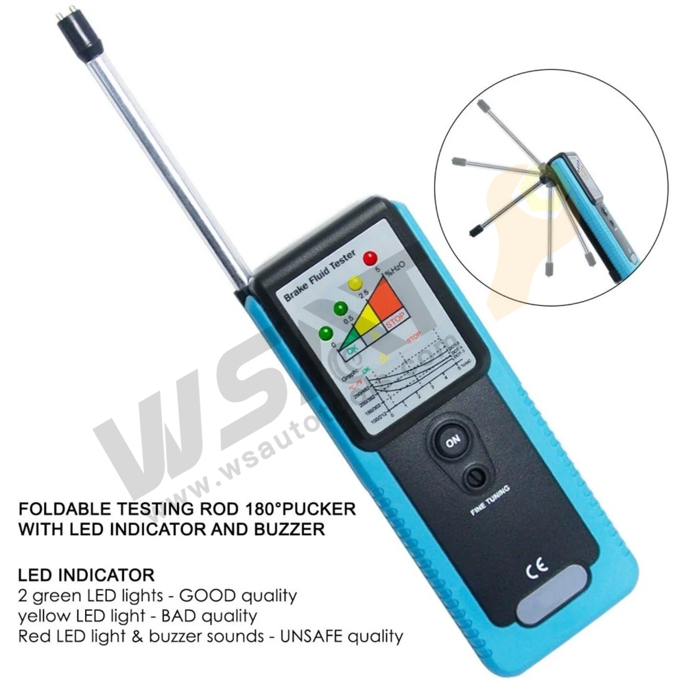 Automotive Brake Fluid Tester Detector with LED Indicator