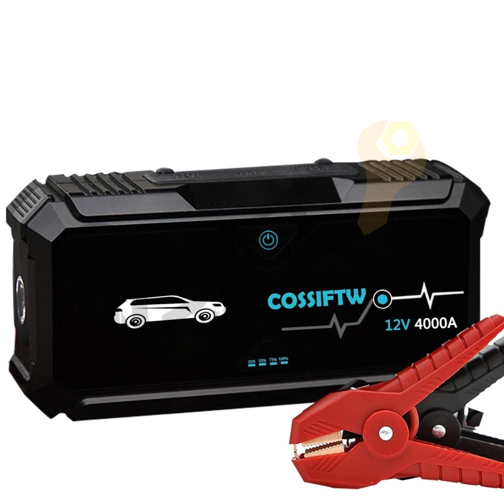 12V 4000A Ultra Jump Starter (24000mAh) with Charger and Emergency LED Light