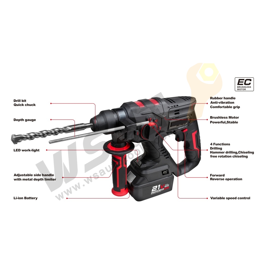 Rotary Hammer With 21V Li-ion Battery