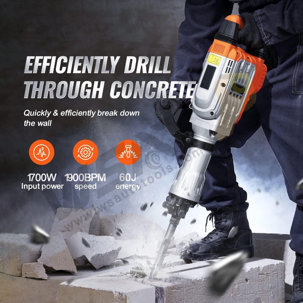 Industrial Electric Demolition Hammer Breaker Jack Hammer Tool Drilling Machine