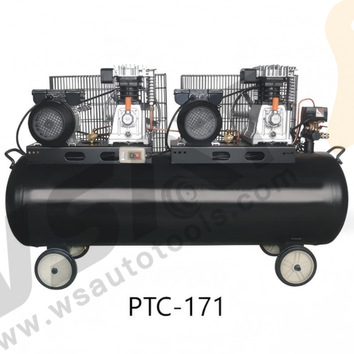 Belt Driven Air Compressor With Two Cast Cylinder