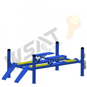 5T Four Post Double-level Alignment Lift with Little Scissor Lift