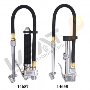 Heavy Duty Tire Inflator Air Pressure Gauge with Rubber Hose